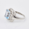 Platinum, Modern, 3.70ct Topaz / .12ct Diamond Ring - 2