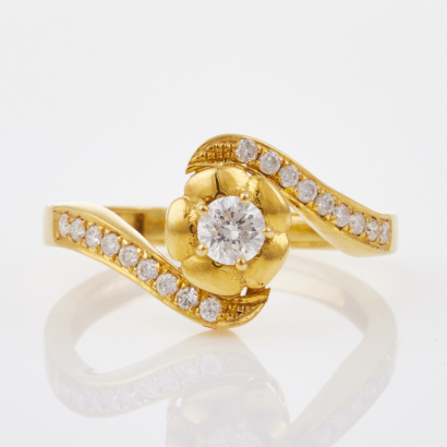 15ct Yellow Gold, .38ct Diamond Dress Ring