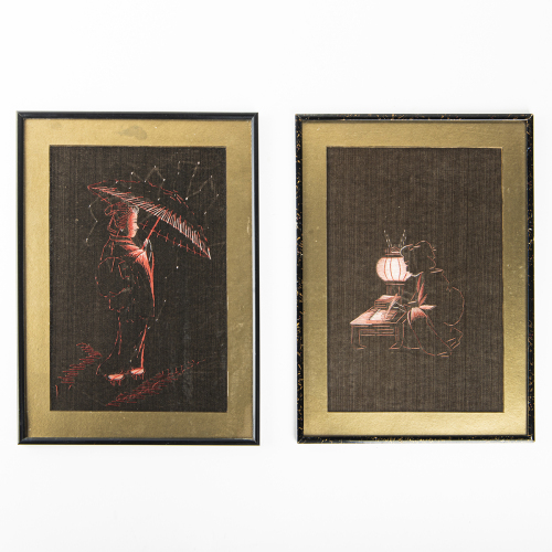 Two Japanese ' ladies' embroidered pieces - The Collection of John Perry's Asian Art