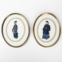 Two Chinese 19th Qing dynasty 'figural' on rice paper,