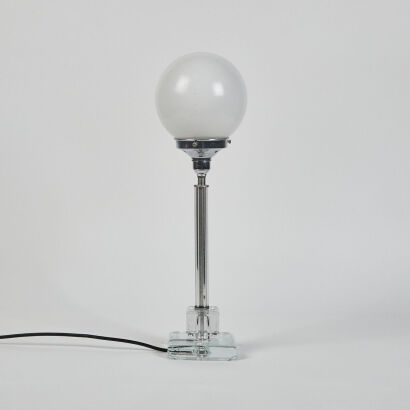 An Art Deco Lamp with Etched Design