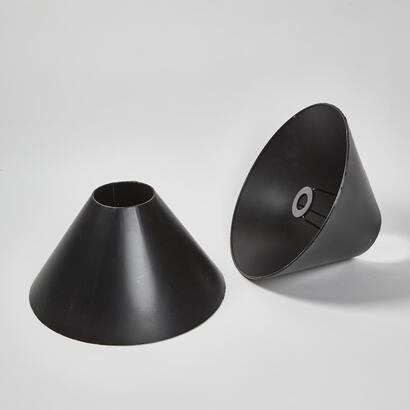 A Pair Of Bent Metal Lamp Shades