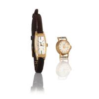 Two Ladies' Small Swiss 18ct Gold Girard Peregaux Wristwatches