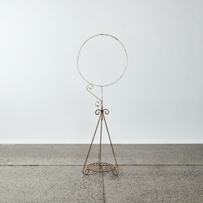 An Ornate Wire Birdcage Stand