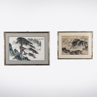 Two Chinese ink landscape paintings