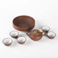 A set of Chinese Yixing purple clay tea ware