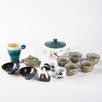 Thirteen small Chinese tea cups