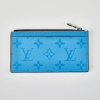 Louis Vuitton Coin Card Holder Monogram Canvas and Taiga Leather Lagoon Blue - 2