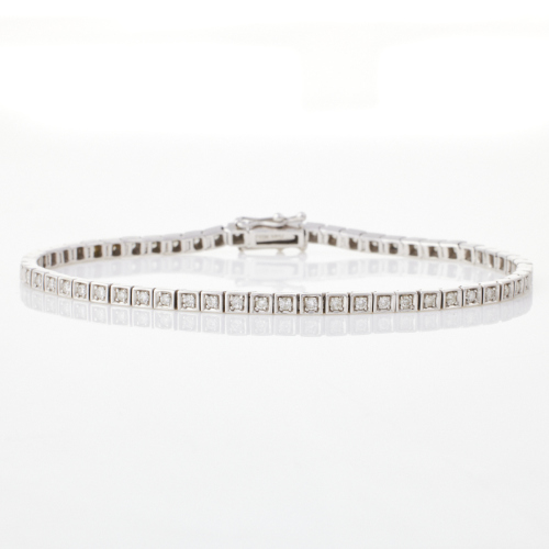 10ct White Gold, 1.00ct Diamond Bracelet