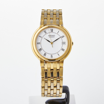 Stainless Steel, 35mm Gold - tone Seiko Quartz Wristwatch