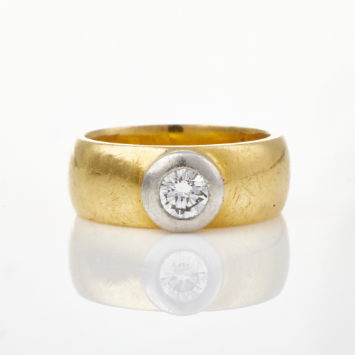 18ct Yellow Gold / Platinum, NZ made, .45ct Diamond Ring