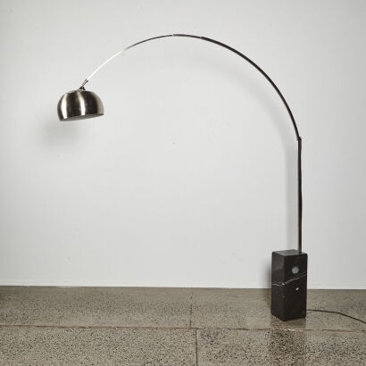 As Found An Arco Style Floor Lamp With Solid Carrera Marble Base