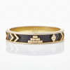 Givenchy, Black Leather with Gold-tone Arrow Design Bangle