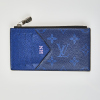 Louis Vuitton Coin Card Holder Monogram Canvas and Taiga Leather Cobalt Blue