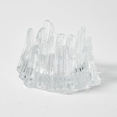 A Swedish Nybro Volcano Glass Candle Holder