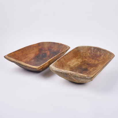 A Pair of Rectangular Wood Serving Dishes