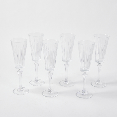 A Set Of Six Champagne Flutes
