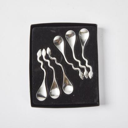 A Set Of Six Snake Teaspoons