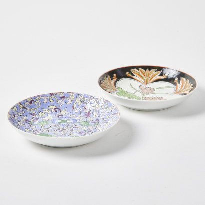 A Pair Of Cloisonne Floral Plates