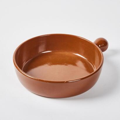 An Italian Terracotta Baking Dish With Handle