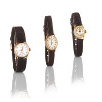 Three Ladies' Small Swiss Gold Vintage Wristwatches, C.1960