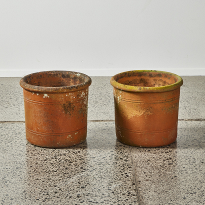 A Pair Of Vintage Terracotta Planters