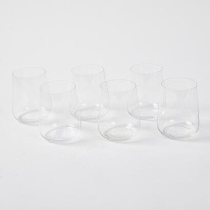 A Set Of Six Spiegelau Crystal Stemless Wine Glasses