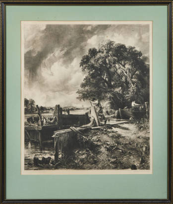 DAVID LUCAS Lock On The Stour engraving