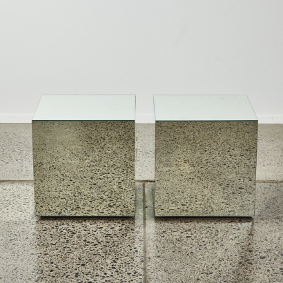 A Pair Of Mirror Display Cubes