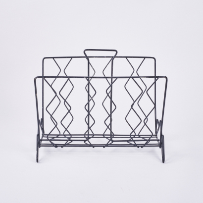 A Fifties Zig Zag Metal Magazine Rack