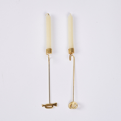 A Pair Of Georg Jensen Hanging Candle Holders With Candles