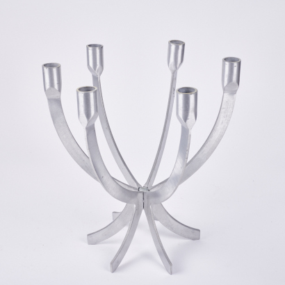 An Aluminium Ikea Candlestick By Sigga Heimis