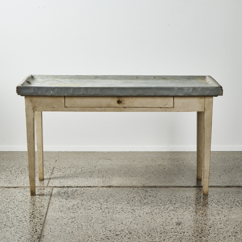 A French Labourers Table With A Tin Top