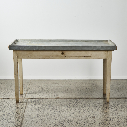 A French Labourers Table With A Tin Top
