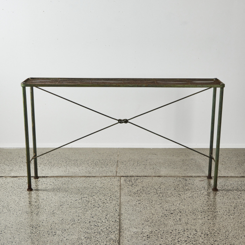 A Rustic Wrought Iron Console