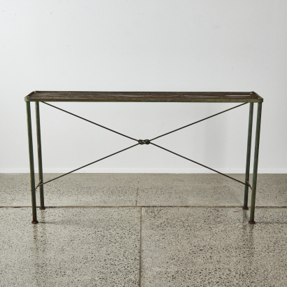 A Rustic Wrought Iron Console