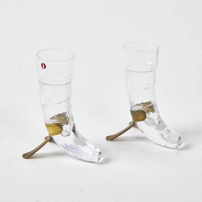 A Pair Of Vintage Iittala Drinking Horns