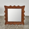 A Chapman Taylor Style Studded Wavy Mirror In Yew Wood