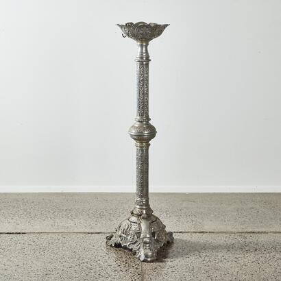 A Large Pewter Plant Stand