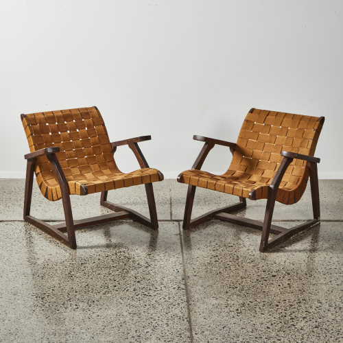 A Pair Of New Zealand Made Webbed Lounge Chairs