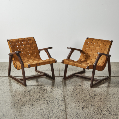 A Pair Of New Zealand Made Webbed Lounge Chairs