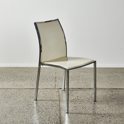A Single Bauhaus Chair In White & Chrome