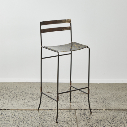 A Marilyn Sainty Bar Stool with Tortoise Shell Seat
