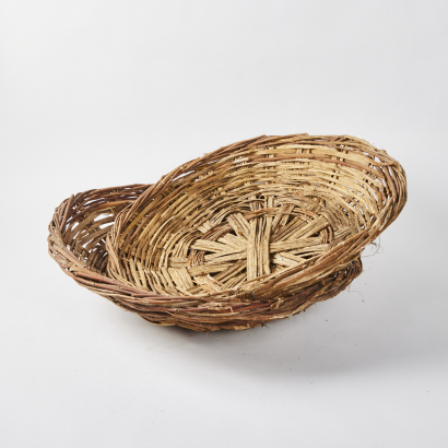 A Pair of Large Round Woven Shallow Baskets