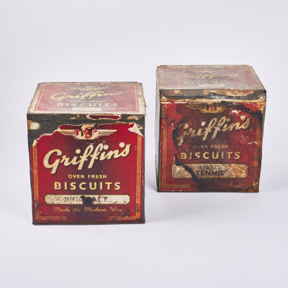 A Pair of Vintage Griffiths Biscuit Tins