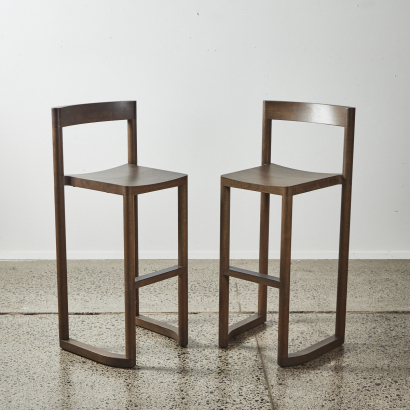 A Pair Of Pier Stoosl Bar Height By Leonard Kadid Umber