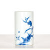 An Early Republican-era Blue and White Brush Pot with bird and flower pattern (Wangbu signature) - 2