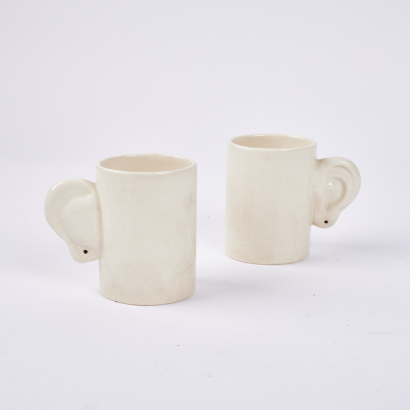 A Pair Of Sunshine Ceramics Ear Mugs
