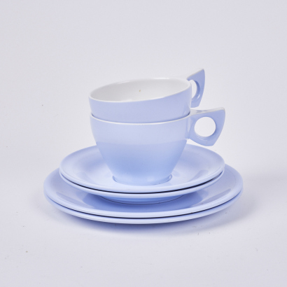 A Duraware Tea Cup & Saucer Set By Falcon In Blue