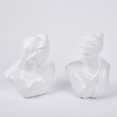 A Pair Of Greek God Busts